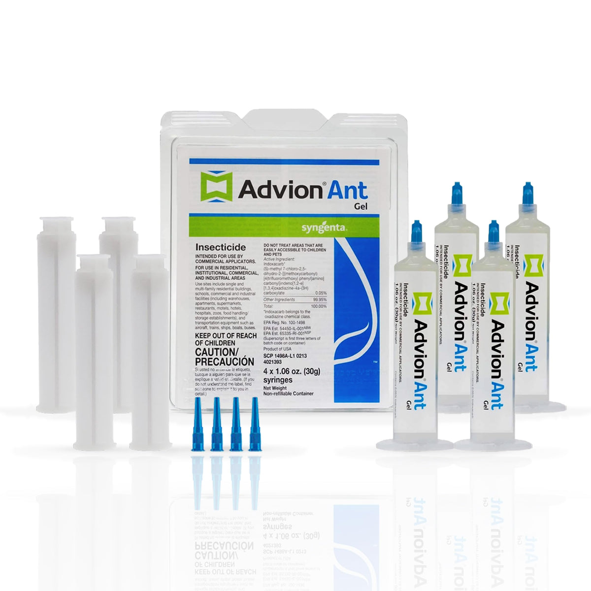 Syngenta Advion ant gel bait tube application shows targeted bait sites for effective ant control.