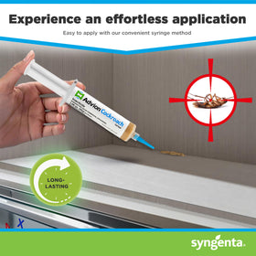 Syngenta Advion’s bait matrix lures roaches to feed for rapid transfer.