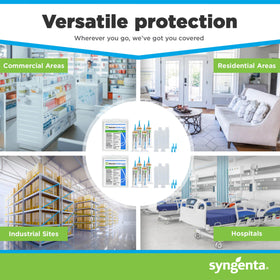 Syngenta Advion gel bait packaging highlights four syringes and tips.