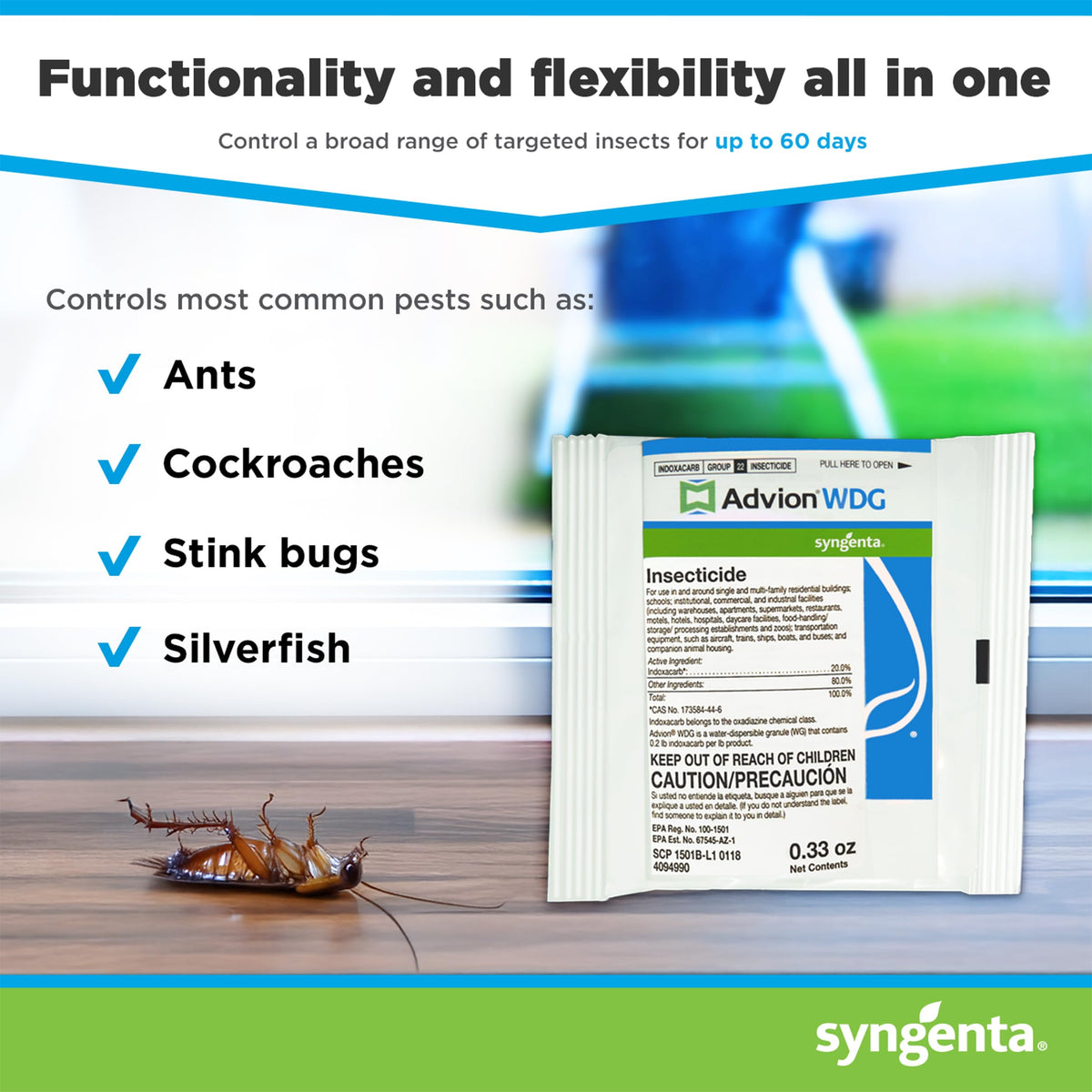 Syngenta Advion WDG 16-oz bottle option for larger areas and extended protection