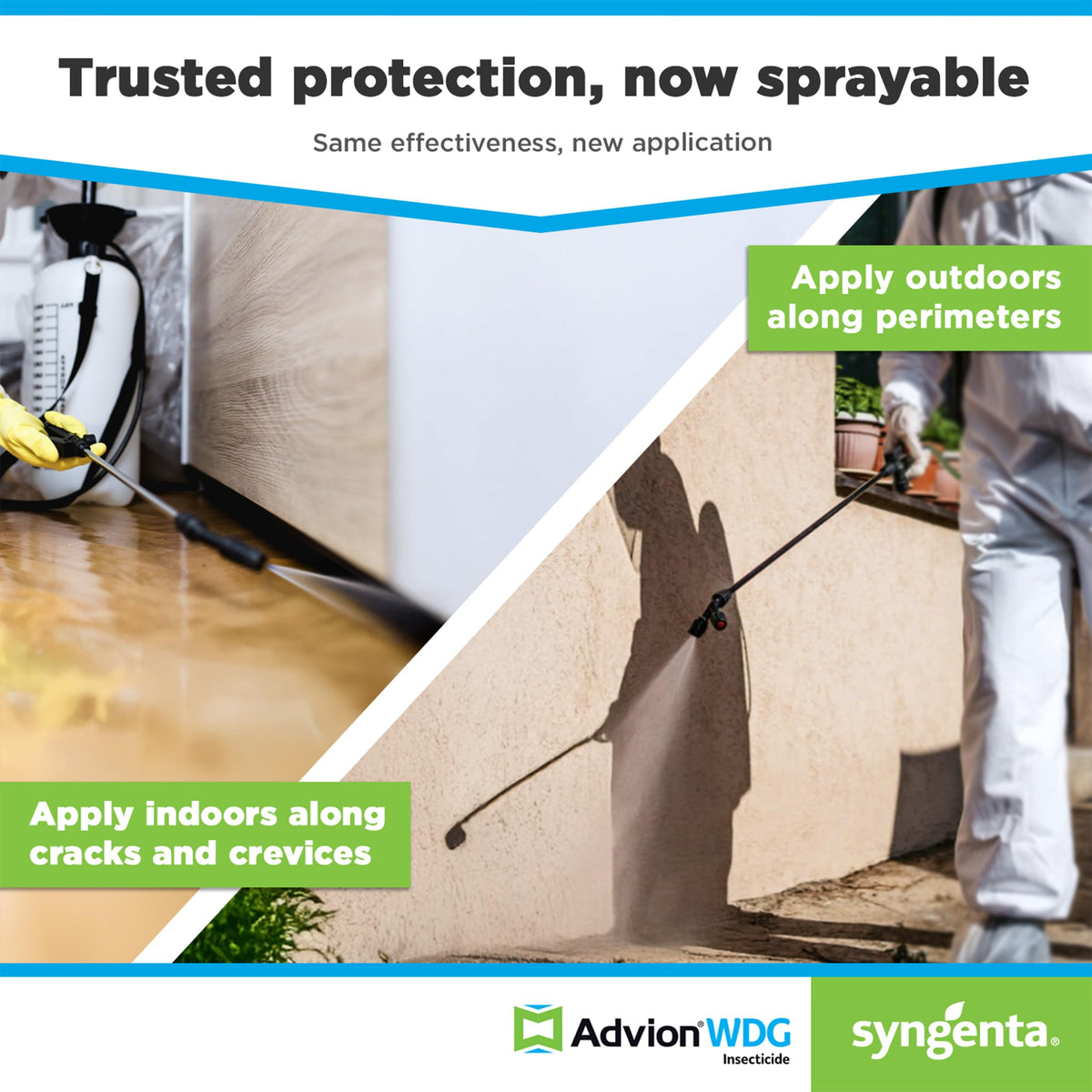 Syngenta Advion WDG label highlighting indoxacarb ingredient for broad pest coverage