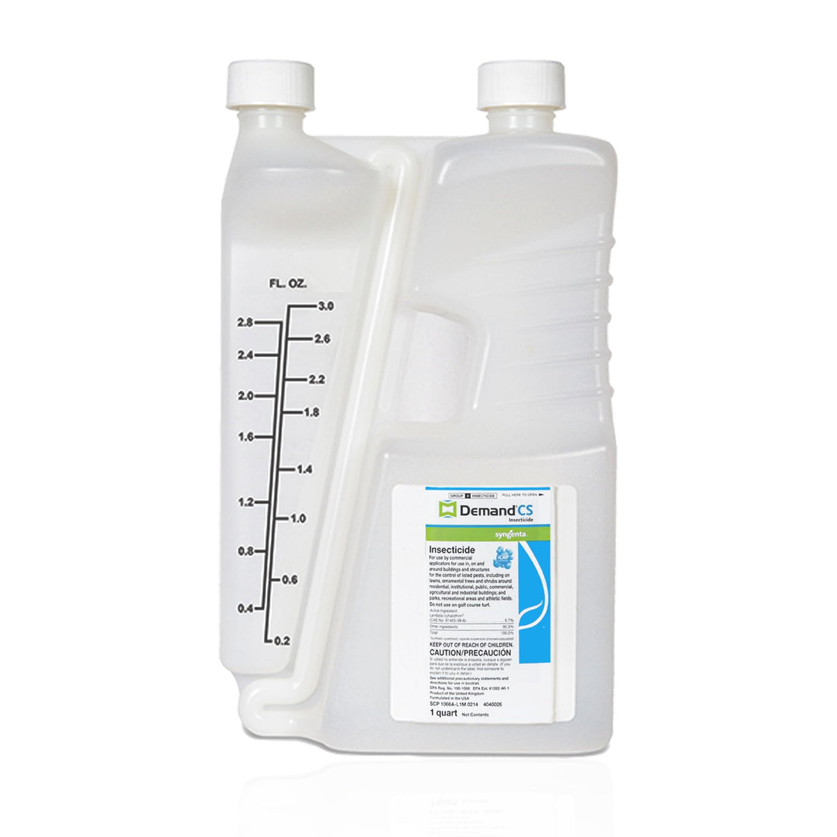 Syngenta Demand CS bottle front view with iCAP microcaps for long-lasting pest control.