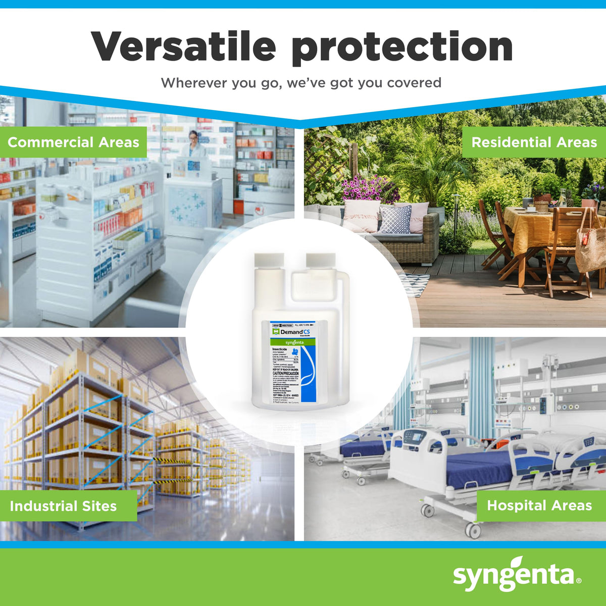 Syngenta Demand CS bottle ready for professional pest management.