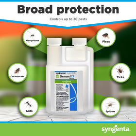 Demand CS spray application on targeted areas for pest management.