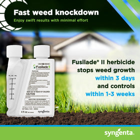 Syngenta Fusilade II turf application shows coverage on grass.