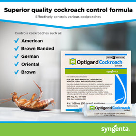 Syngenta Optigard Cockroach Gel used outdoors for flexible pest management.