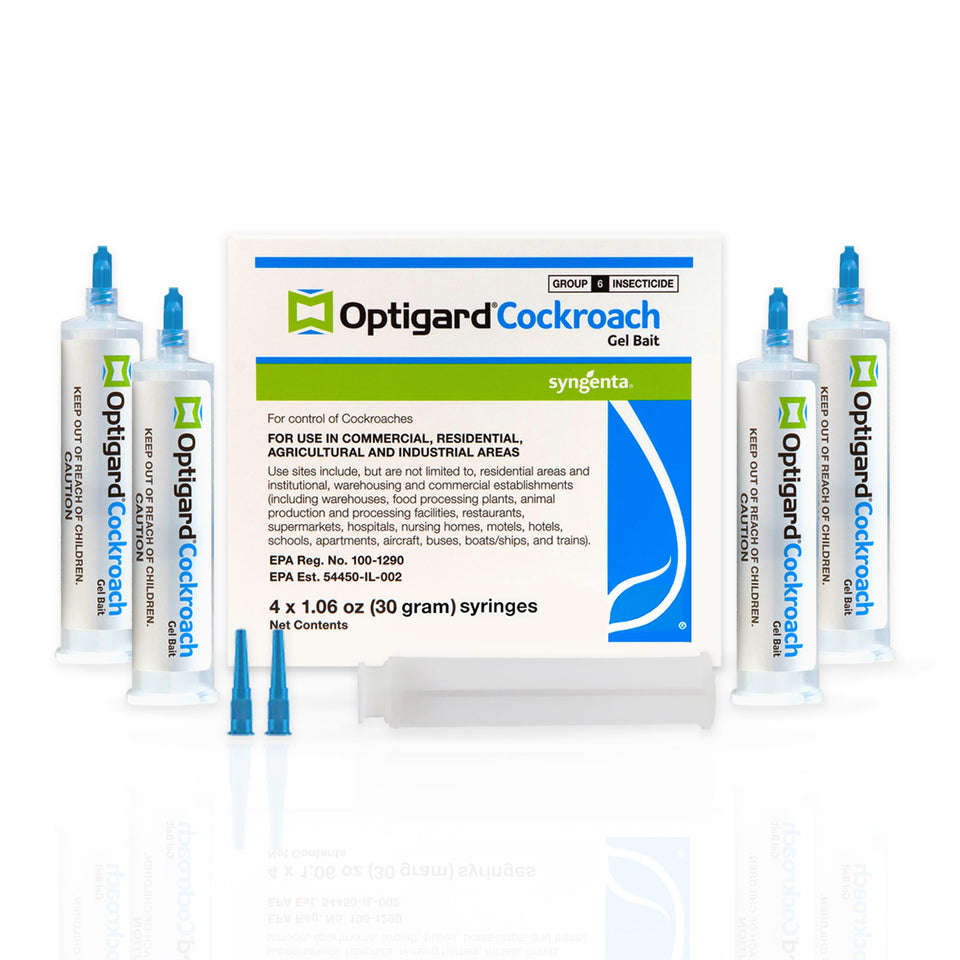 Syngenta Optigard Cockroach Gel tube and application demonstrating precise indoor placement for fast action.