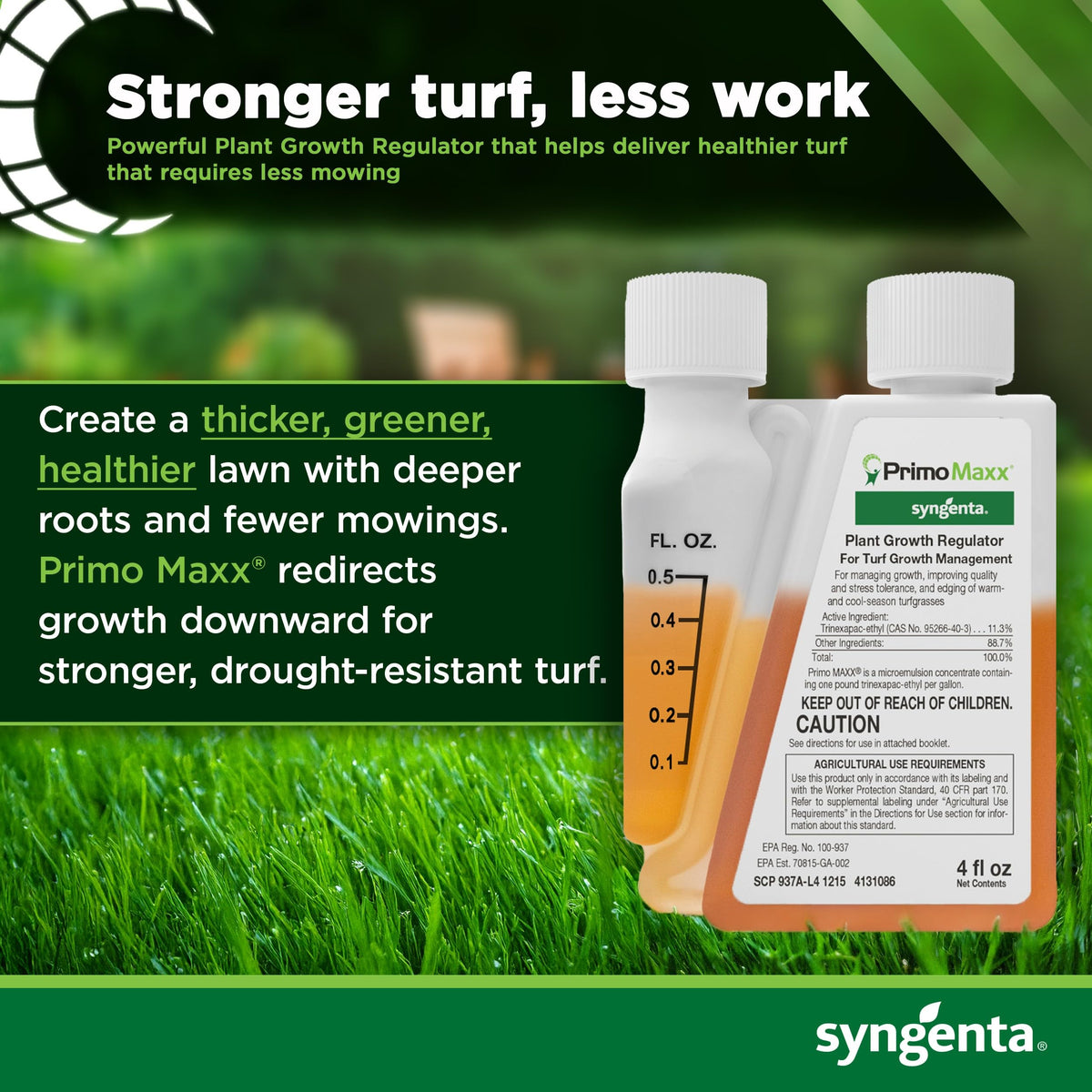 Syngenta Primo Maxx in a difficult-to-mow area hints at easier mowing.