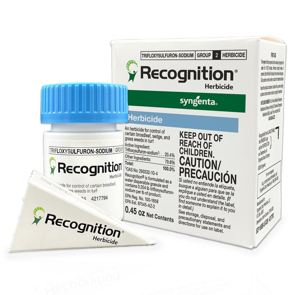 Syngenta Recognition weed killer bottle for post-emergent lawn weed control
