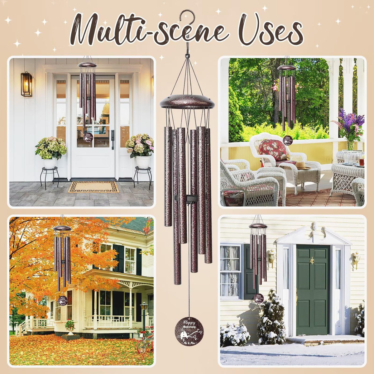 Synhonty six-tube chime delivers soothing tones for dusk moments.