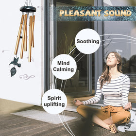 Synhonty hummingbird wind catcher adds hopeful symbolism outdoors.