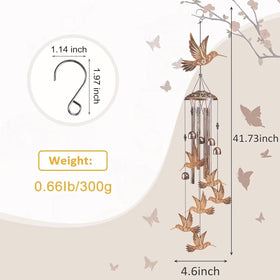 Synhonty hummingbird wind chimes in a garden, ideal gift for bird lovers