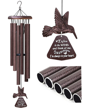 Synhonty sympathy wind chimes with hummingbird outdoors evoke a peaceful remembrance