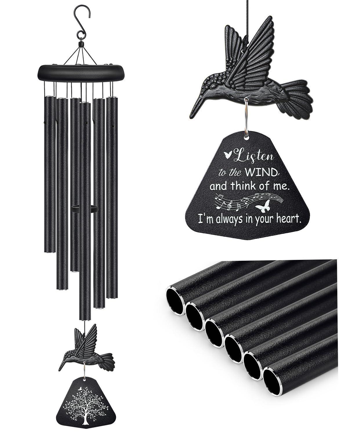Synhonty Sympathy Wind Chimes for outside use with deep tone and lasting resonance.