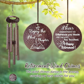 Synhonty wind chimes pendant with double sided retirement blessings