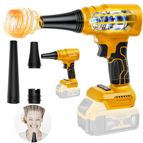 Synxiter electric cordless leaf blower with nozzle attachments for precision cleaning.