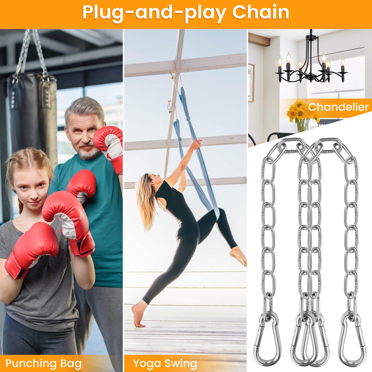 Syocsek durable chain suitable for yoga, gym, and boxing setups.