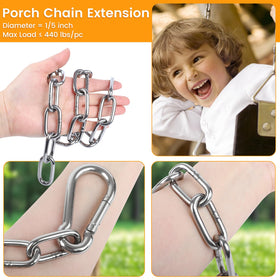 Syocsek porch and tree setup chain secures hammocks reliably outdoors.