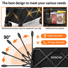 SYOCYO adjustable handle lets you pull comfortably for different body types.