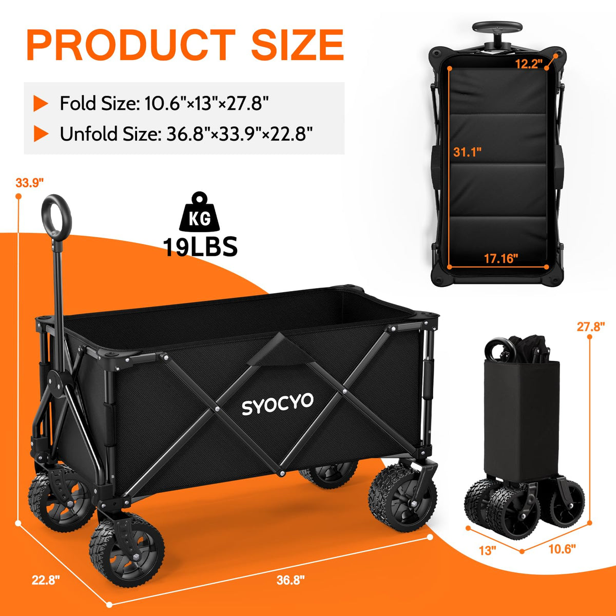 SYOCYO folded-compact-storage keeps the wagon small in closets or trunks.