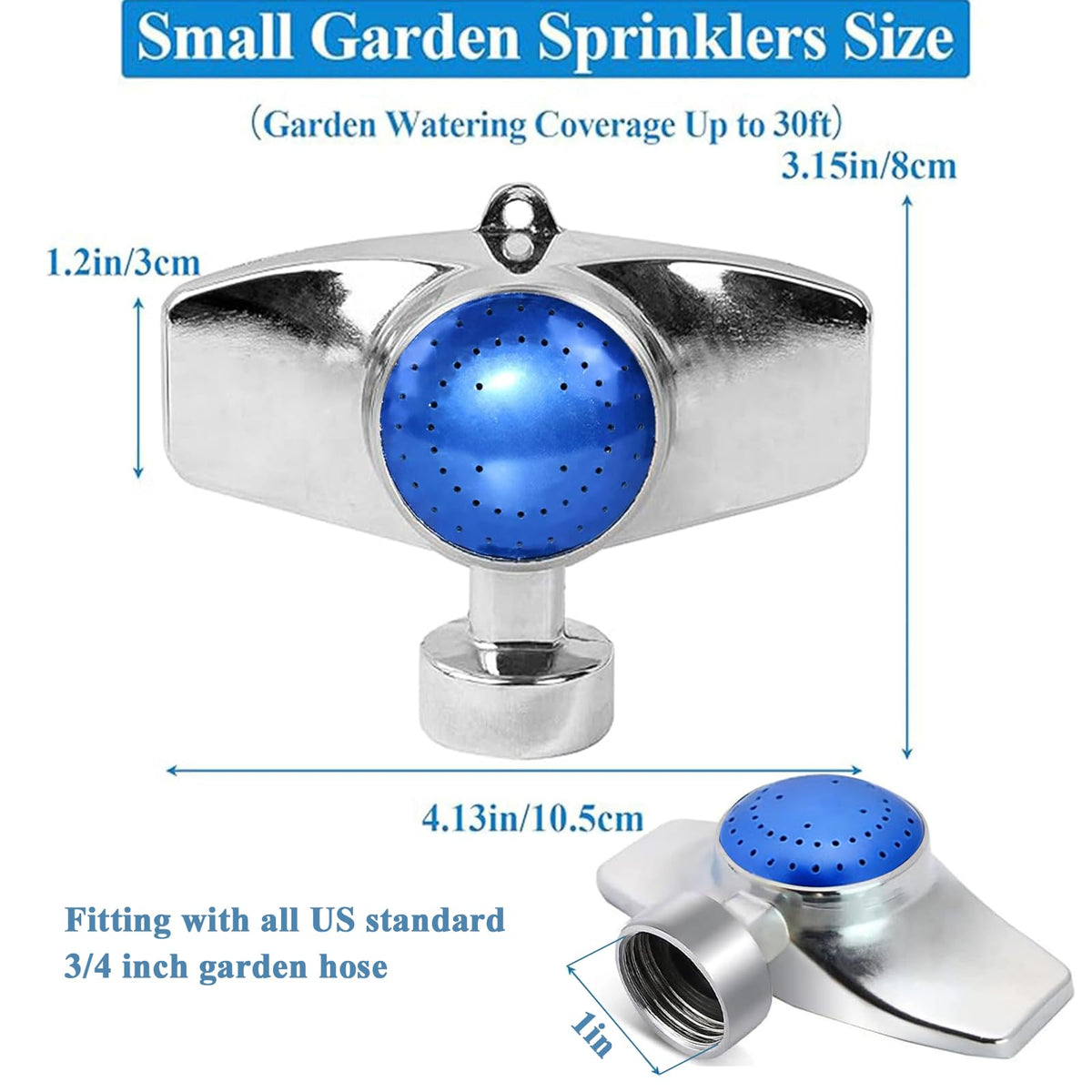 SYOOY sprinkler in garden setup showing circle-pattern spray for lawns
