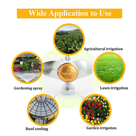 SYOOY circle-pattern spray evenly covers compact lawns and beds.