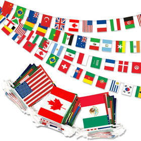 SZCXTOP 100-country flags banner, 95ft, ideal for grand openings and world-themed events.