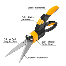 SZHLUX 5-inch stainless steel blades deliver precise cuts for lawns.