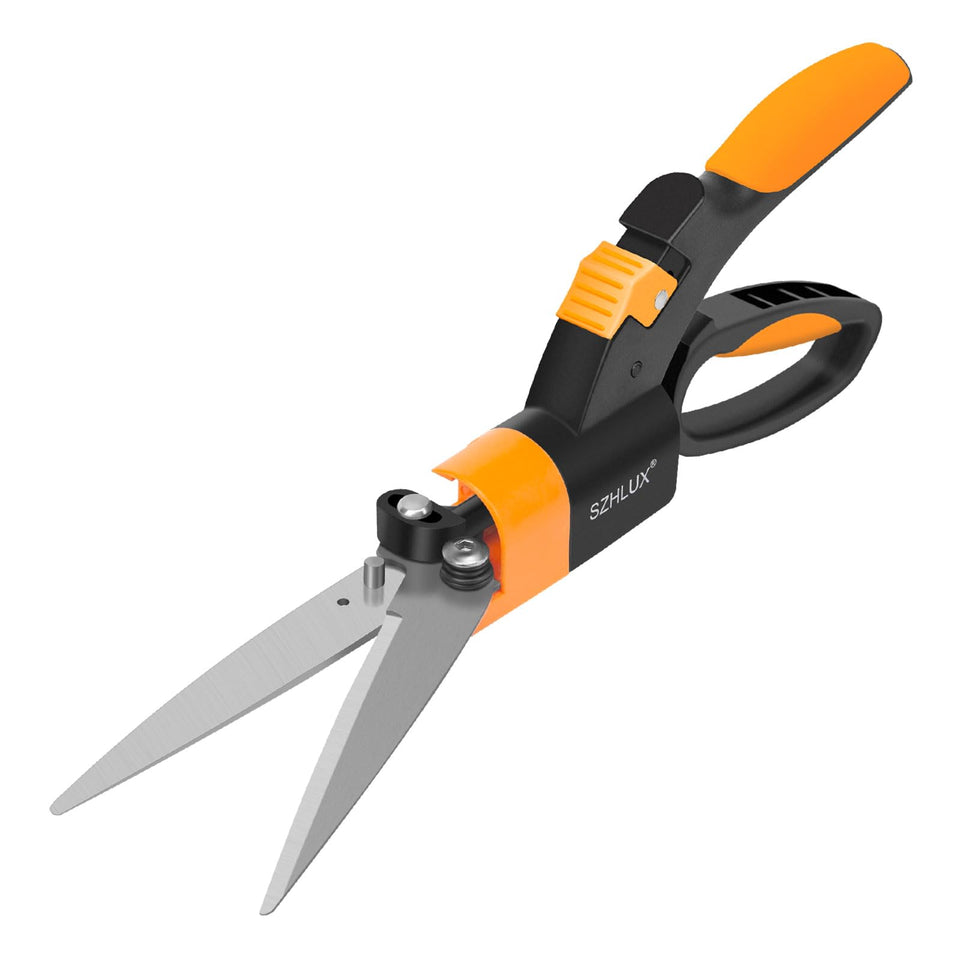 SZHLUX grass shears with 360-degree swivel blades for flexible edging.