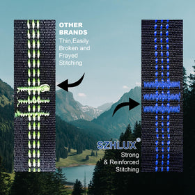 SZHLUX hammock straps with 38 loops for adjustable height options.