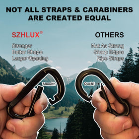 SZHLUX included carabiners for secure hammock connection.