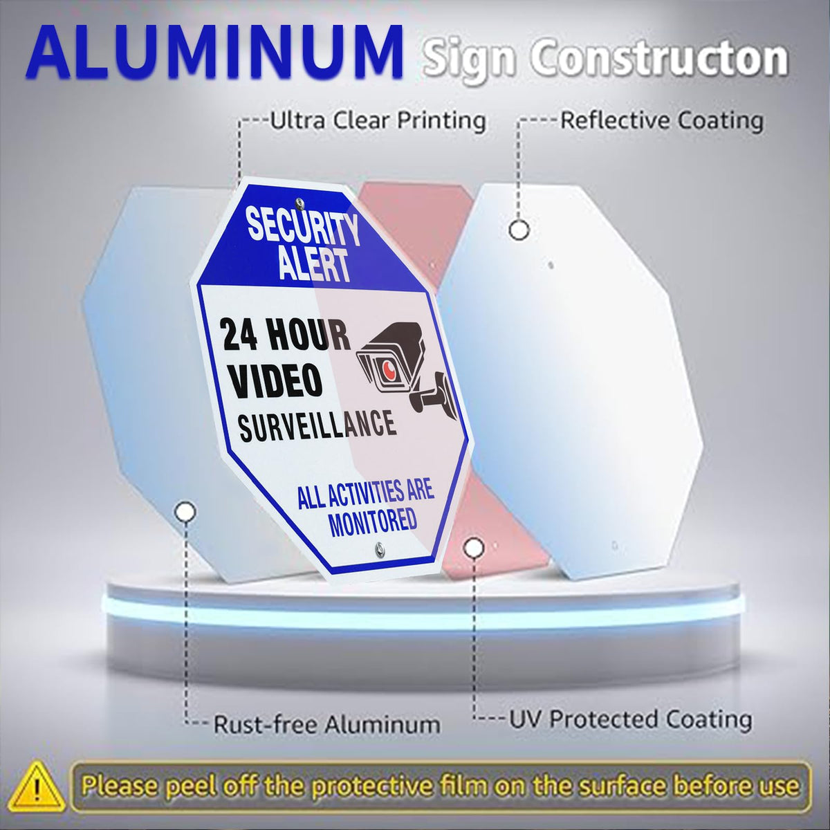 SZhuiyun weatherproof aluminum sign withstands rain and sun.