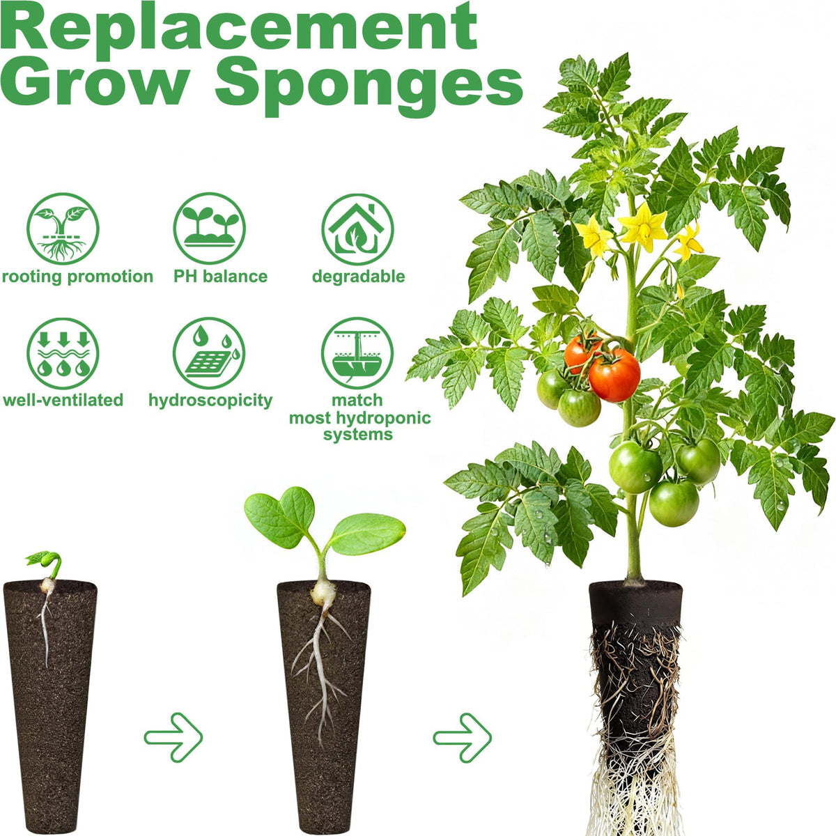 SZLJYLM Grow Sponges hydroponic pores detail for efficient water and oxygen delivery