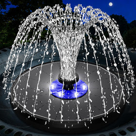 SZMP 3.5W glass panel fountain shows a steady daytime spray for tranquil gardens.