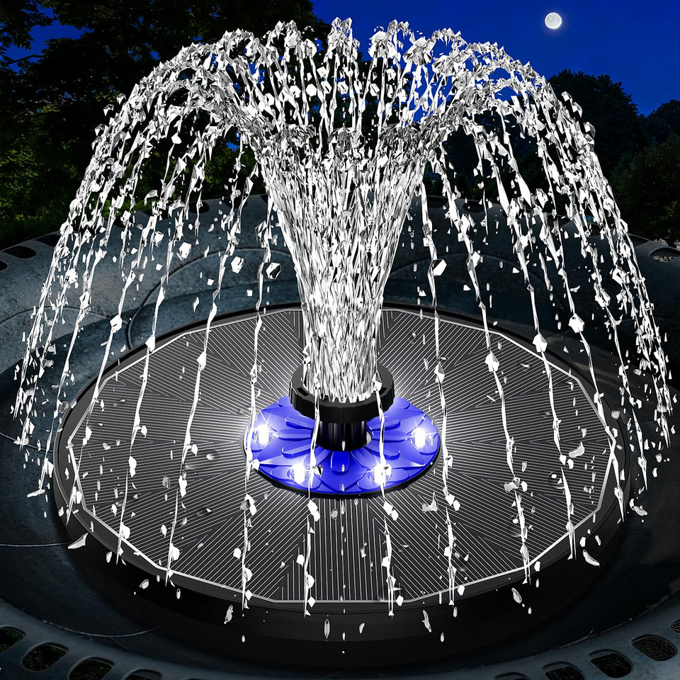 SZMP 3.5W glass panel fountain shows a steady daytime spray for tranquil gardens.