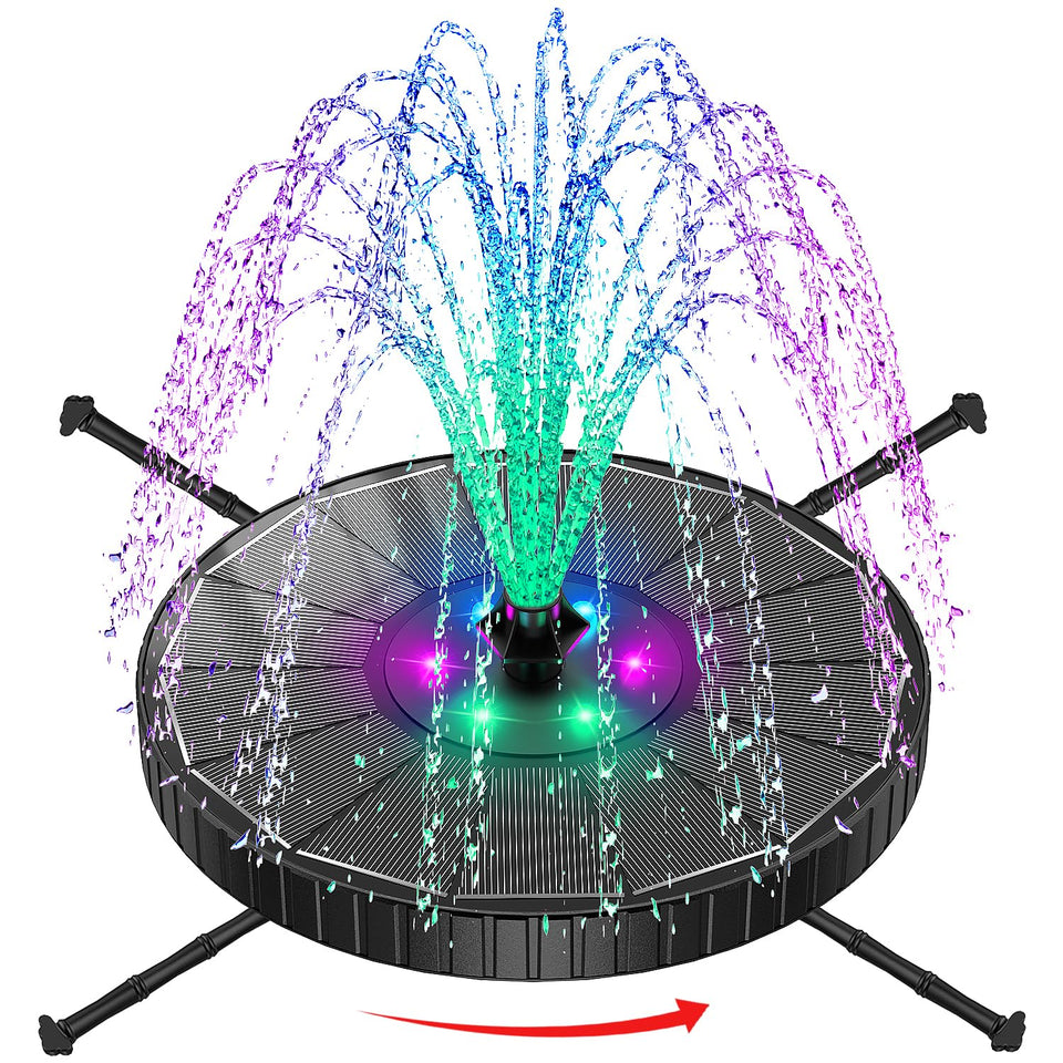 SZMP 3.5W glass panel powers a steady sunlit spray for outdoor fountains