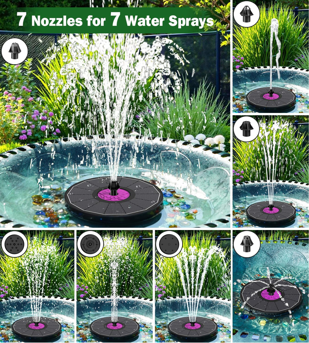 SZMP anti-drift design with fixed rods centers water flow for cleaner displays.