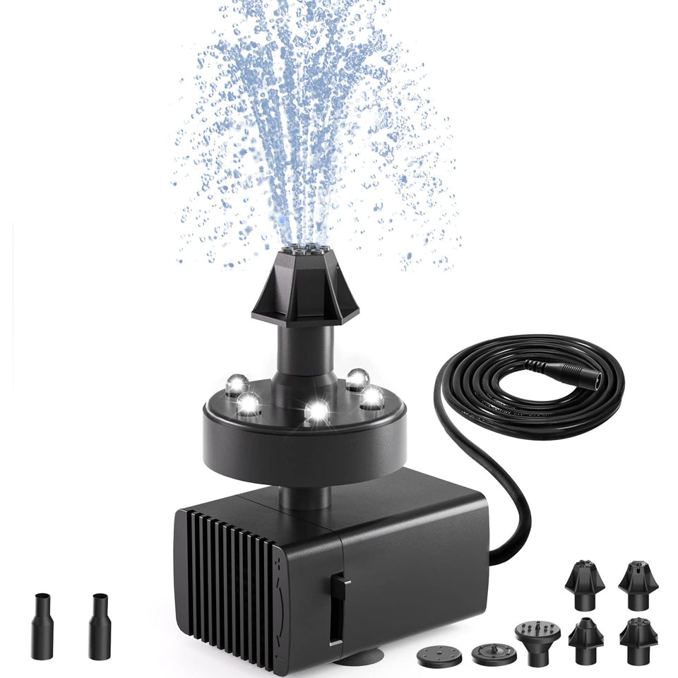 SZMP bird bath fountain with LED light enhances evening garden ambiance
