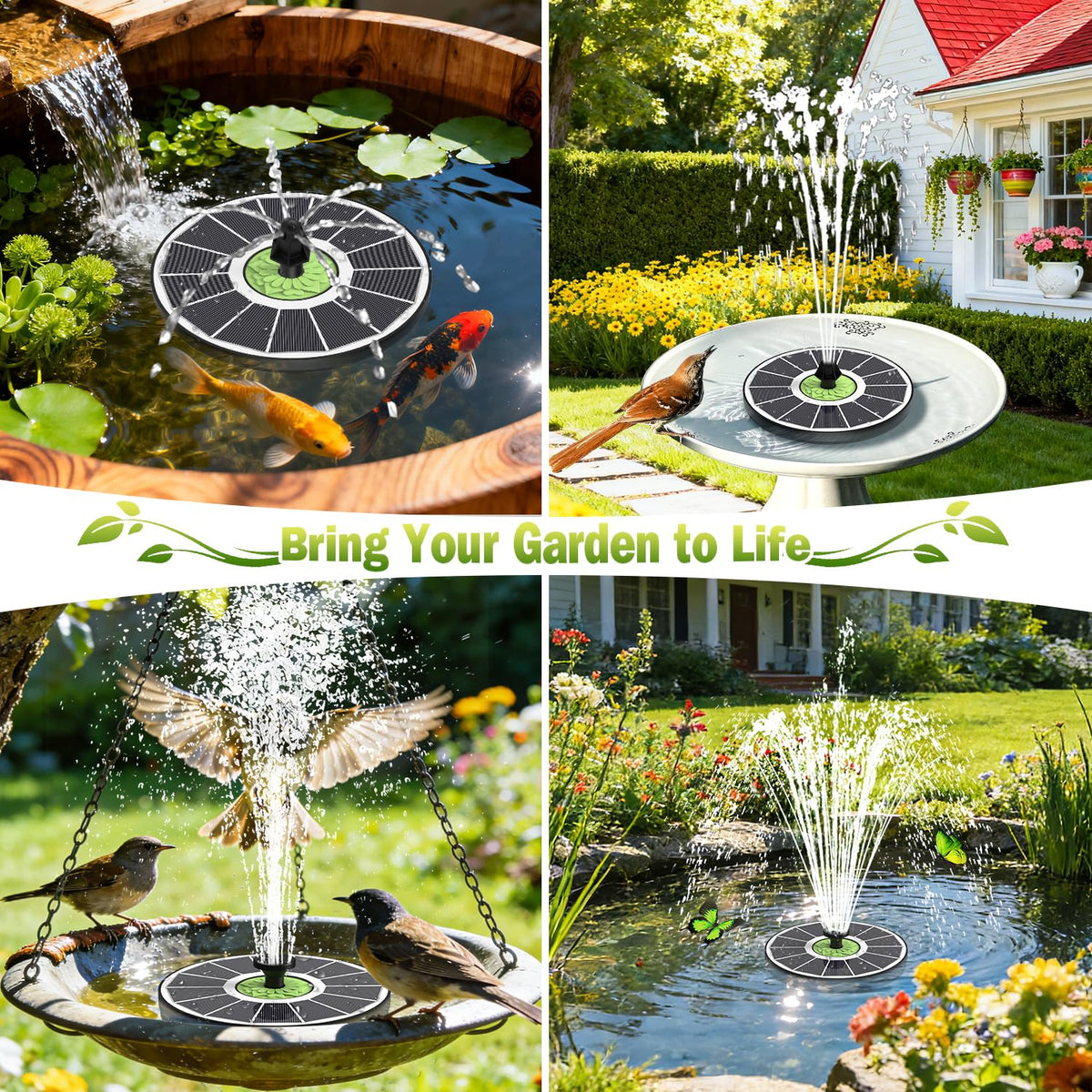 SZMP floating fountain enhances ponds and bird baths with effortless setup