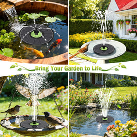 SZMP floating fountain in water creates a serene yard centerpiece