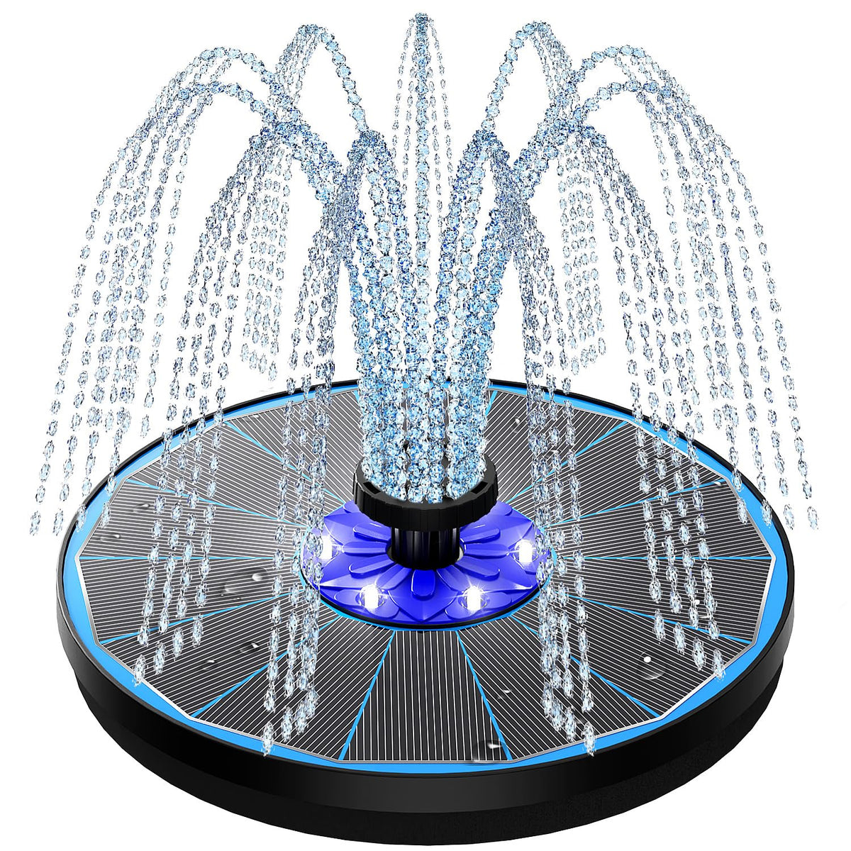 SZMP ready-to-use fountain setup in direct sunlight, spray starts in seconds.