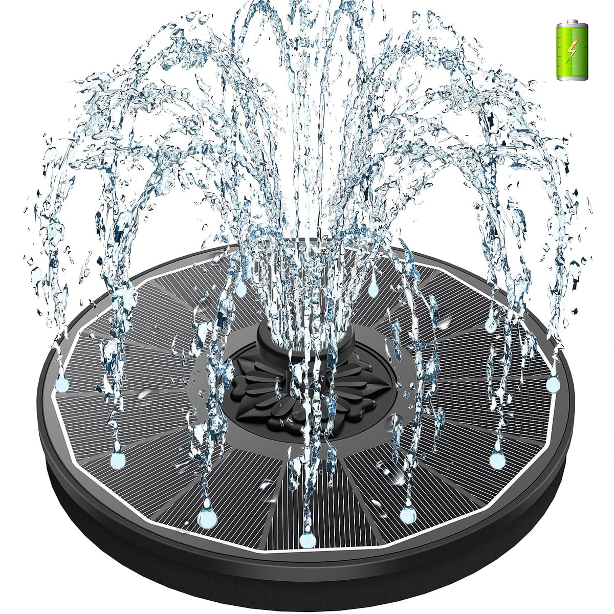 SZMP solar bird bath fountain with glass panel delivering fast energy absorption and steady power.