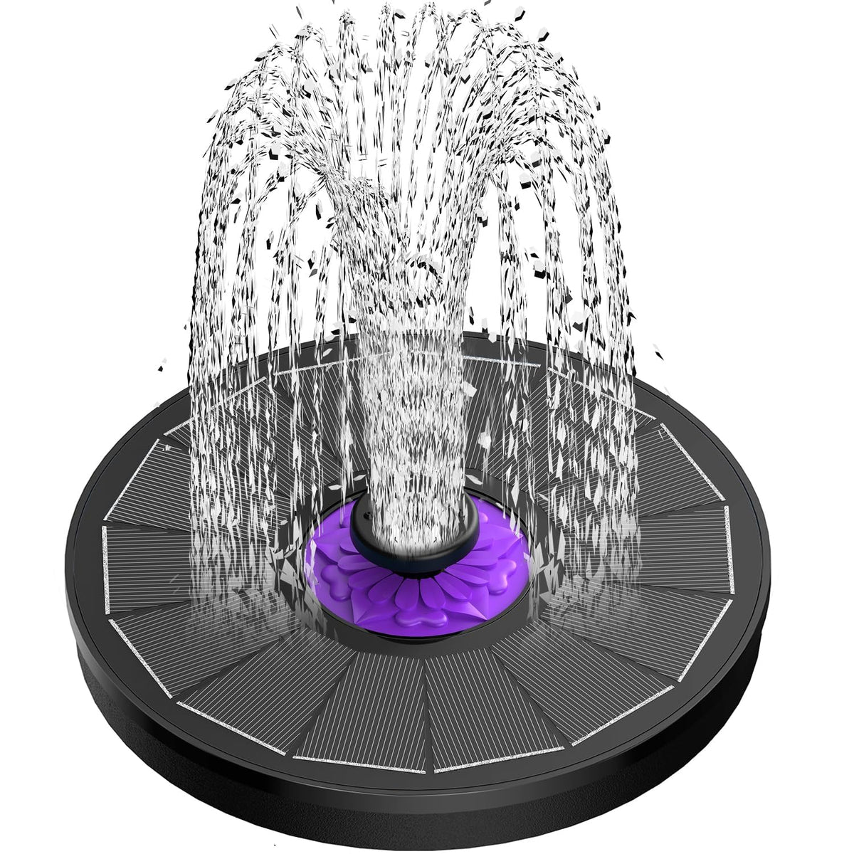 SZMP solar fountain glass panel closeup showing efficient energy conversion