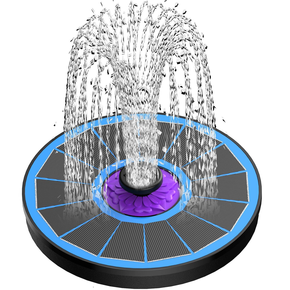 SZMP Solar Fountain 3.5W panel provides durable glass construction for outdoor use.