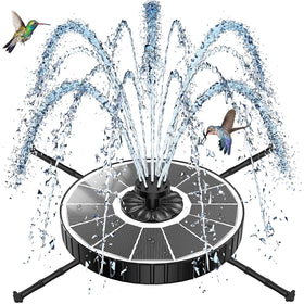 SZMP Solar Fountain demonstrates 3 spray heights for a customizable water display