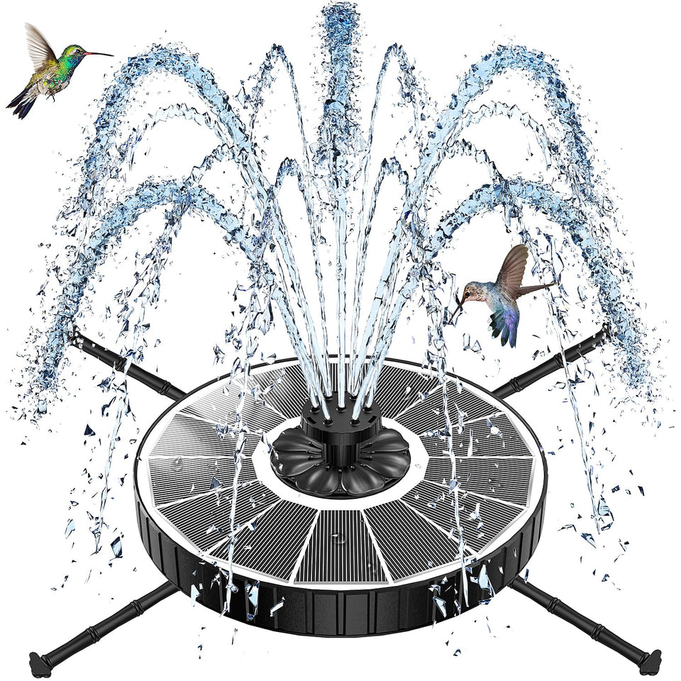 SZMP Solar Fountain demonstrates 3 spray heights for a customizable water display