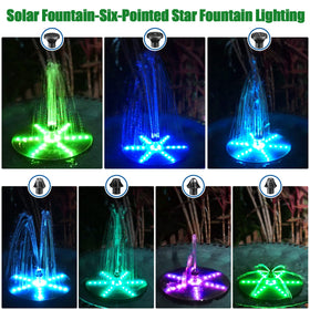 SZMP Solar Fountain 4000mAh battery powering extended night illumination for serene garden evenings.