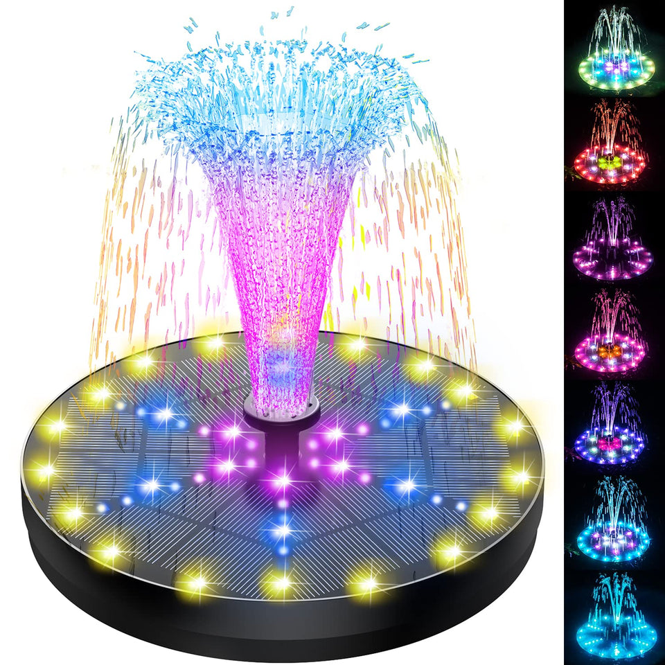 SZMP Solar Fountain 4W powering a daytime garden water display