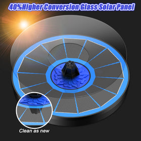 SZMP solar fountain with 7-in-1 nozzles offering versatile spray patterns.