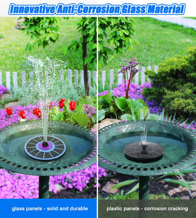SZMP Solar Fountain with 7 nozzles enables customizable water patterns.